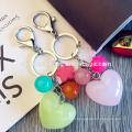 latest cheap multi color heart shape custom acrylic keychain